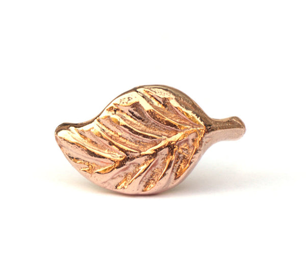 Single stud blaadje rosegoud