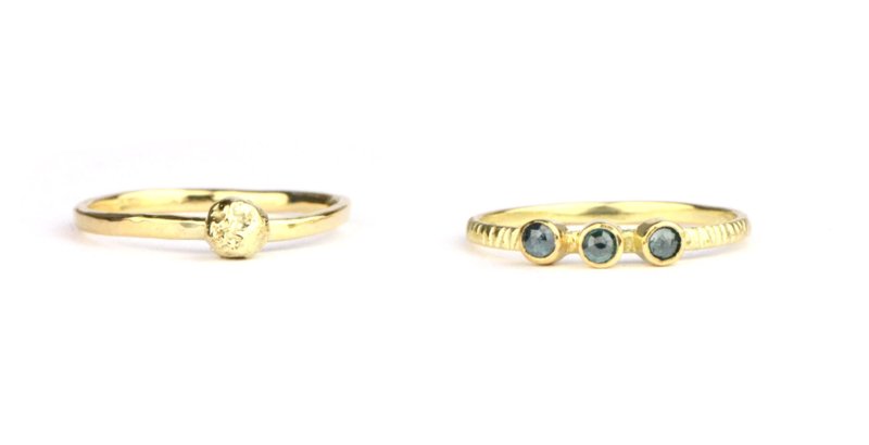 Twee ringen gemaakt van een oude gouden ring