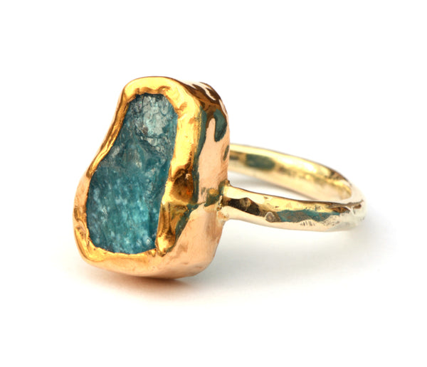 Unieke stoere ring met indigoliet toermalijn