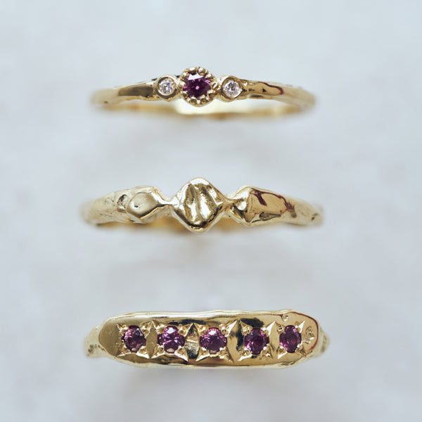 Ring Minnie met framboise diamant