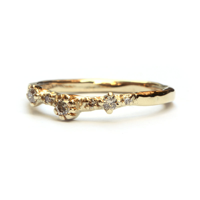 Ring Fela met light brown diamantjes