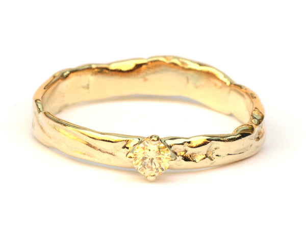 Schilderring met natural diamant