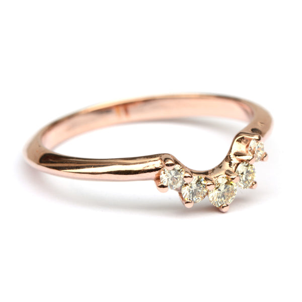 Stackring rosegoud met diamant