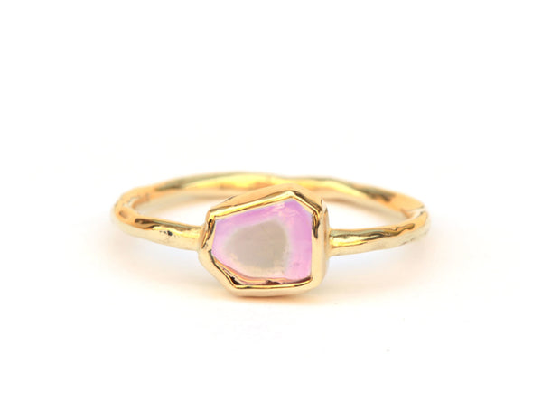 Ring met watermeloentoermalijnplakje