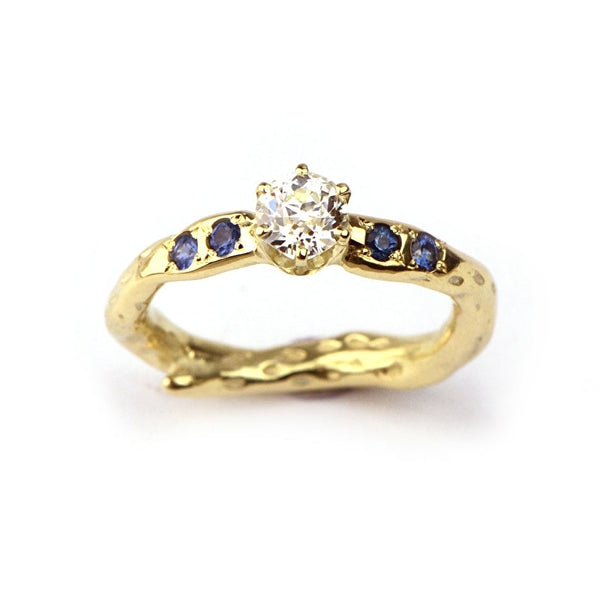 Verlovingsring met diamant en saffier