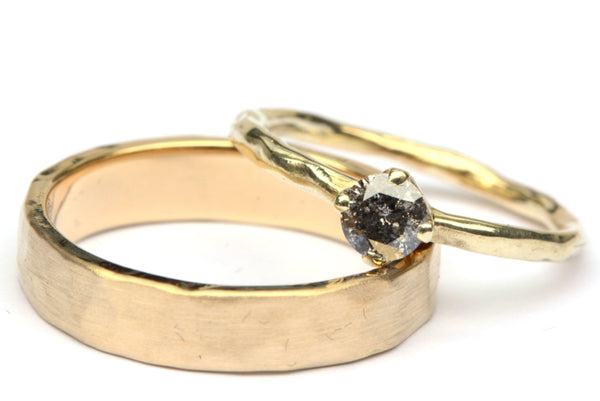Trouwringenset met galaxy diamant