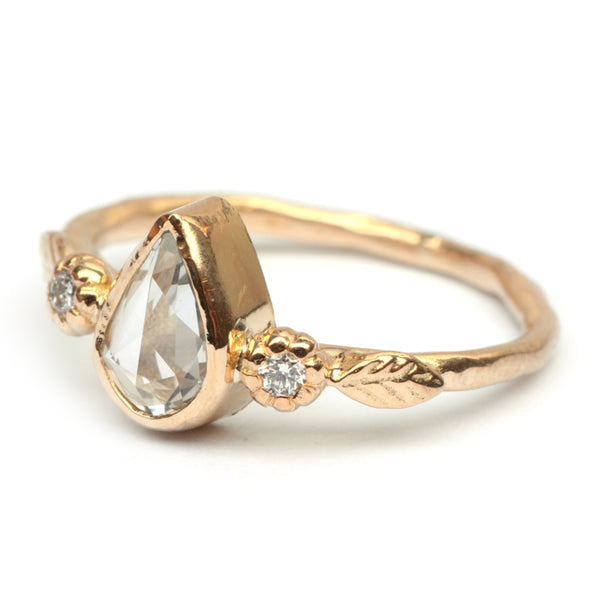 Ring met polki saffier en diamant