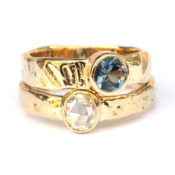 Trouwringenset met spinel en diamant
