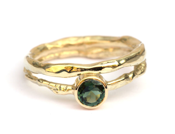 Unieke ring met groene toermalijn