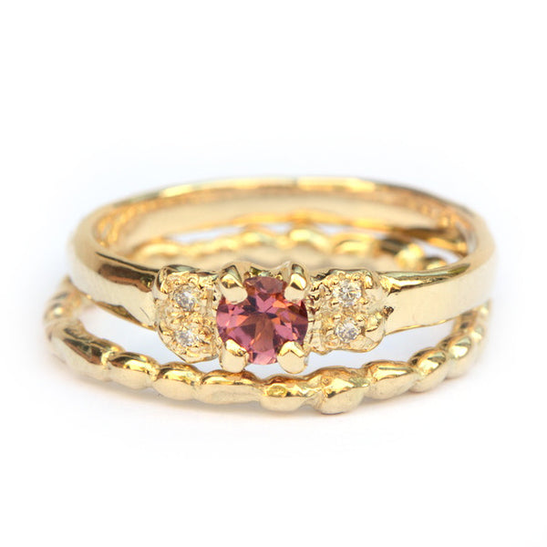 Ringenset met framboise toermalijn