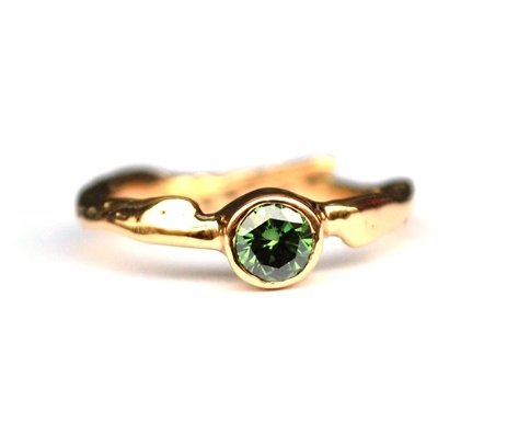 Groene diamant ring