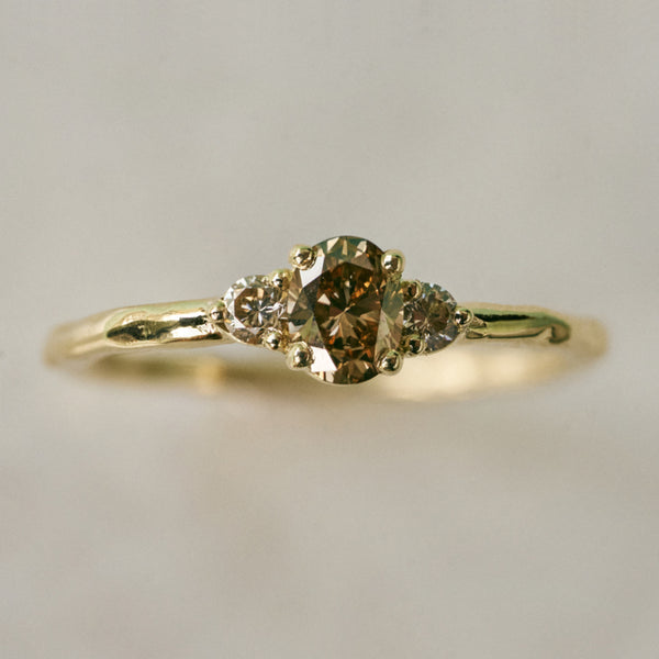 Ring met bruine diamanten
