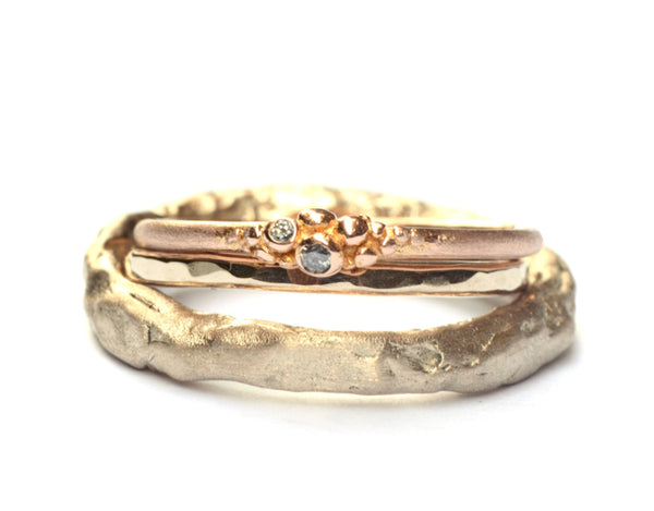 Trouwringenset rosegoud en champagnegoud