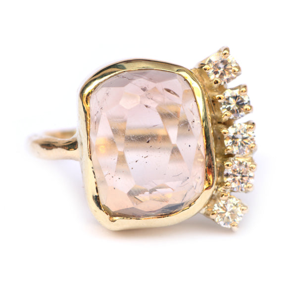 Ring met imperial topaas en diamanten