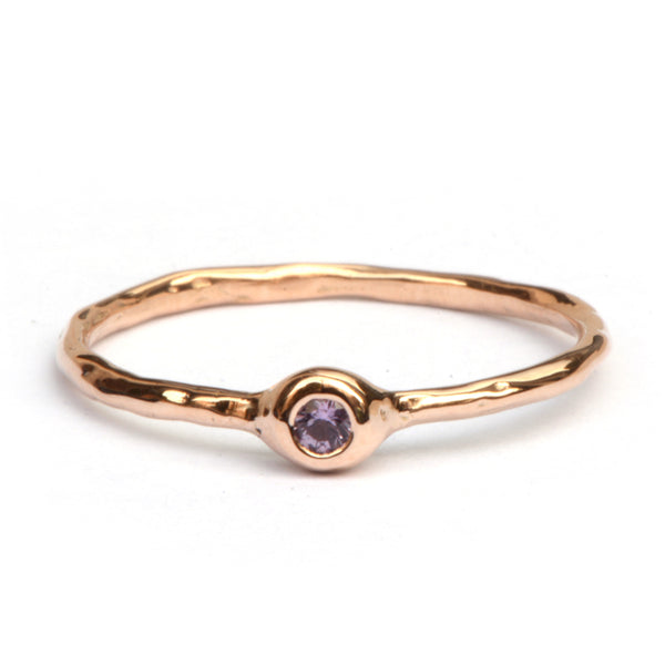 Roségouden Millie ring met paarse saffier