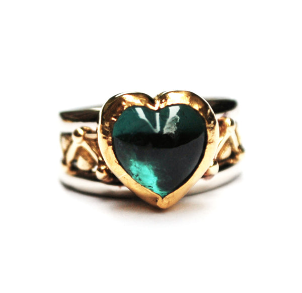 Ring met groen hart