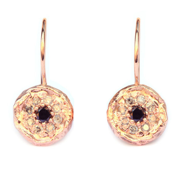 Mozaïek oorhangers zwarte diamant