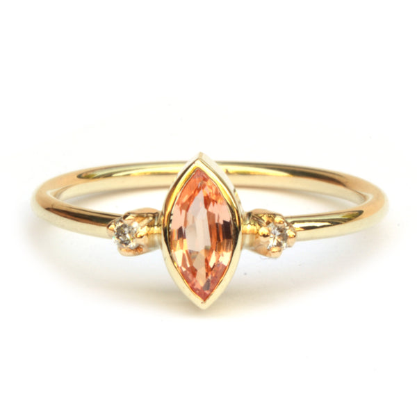 Ring met Padparadscha saffier