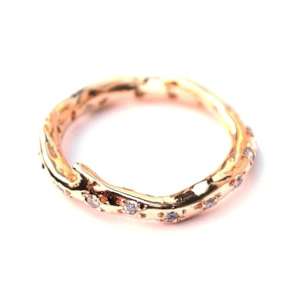 Takjesring met 16 witte diamantjes