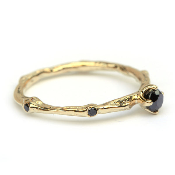 Ring Talia met zwarte diamanten
