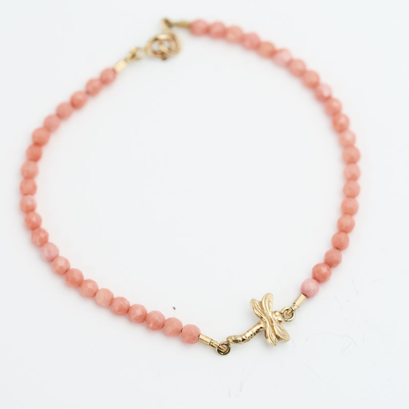 Armband roze koraal Libelle