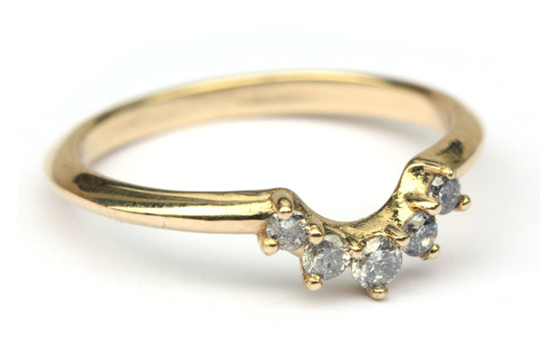 Stackring met salt & pepper diamantjes