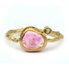 Ring met roze toermalijnplakje