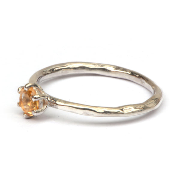 Zilveren ring met citrien