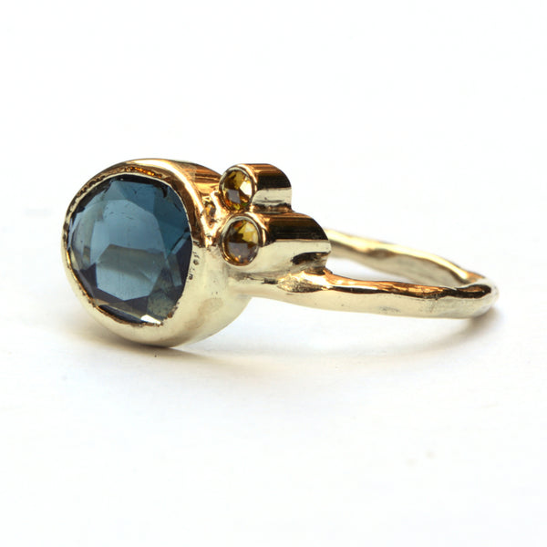 Ring met toermalijn en diamanten