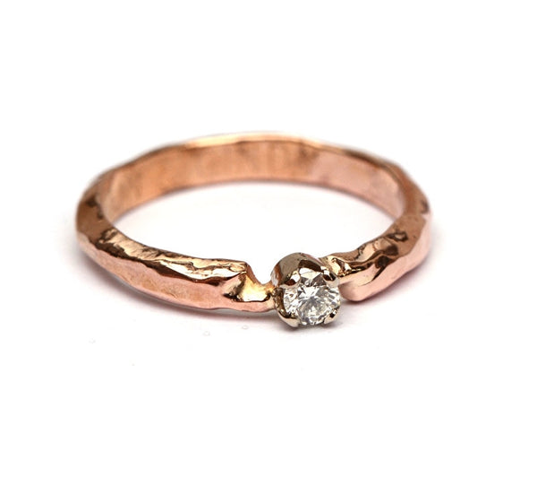 Trouwring takjesmodel met diamant