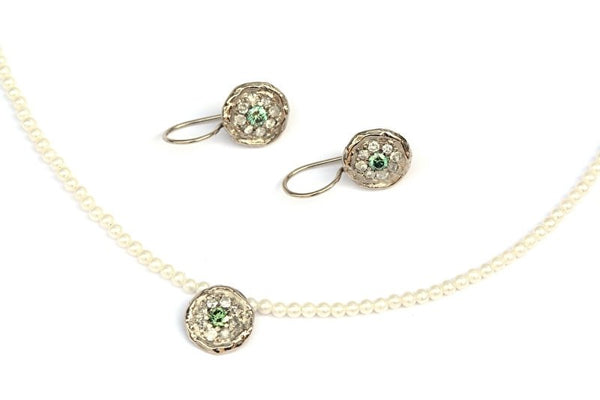 Groene mozaiek oorhangers