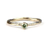 Verlovingsring met groene diamant in witgoud