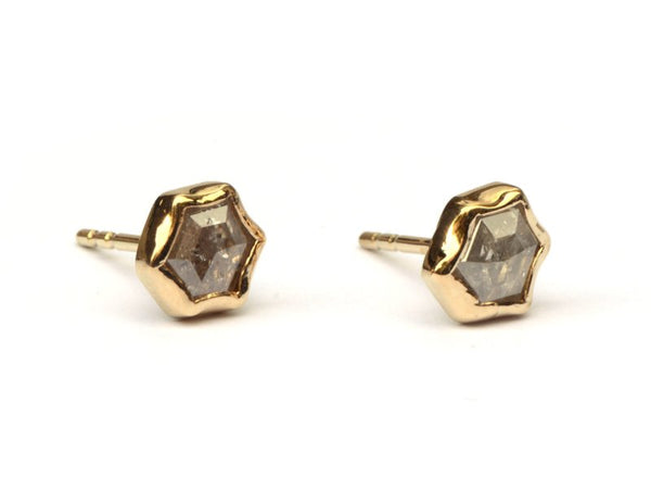 Hexagon diamanten oorstekers