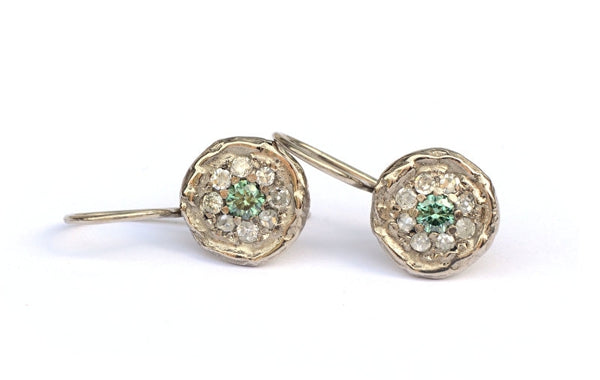 Groene mozaiek oorhangers