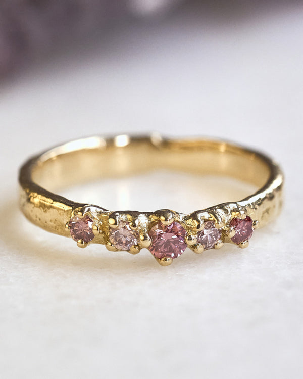 Ring Lovisa met roze diamanten