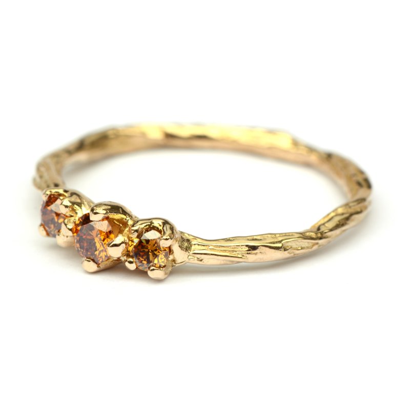Twiggy ring met cognacdiamanten