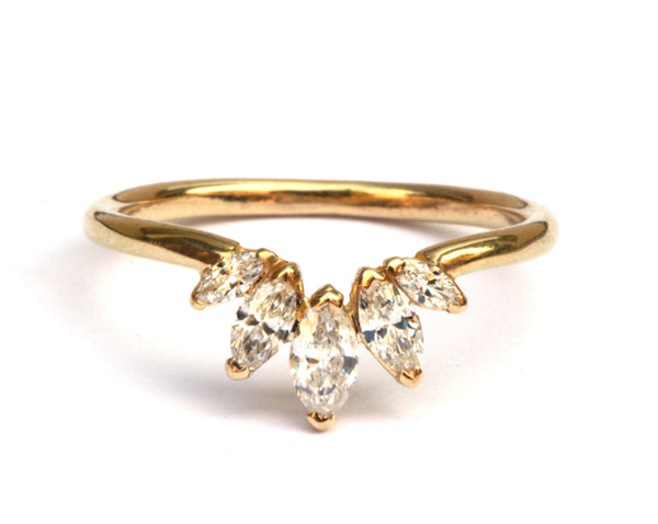 Ring met 5 marquise diamanten