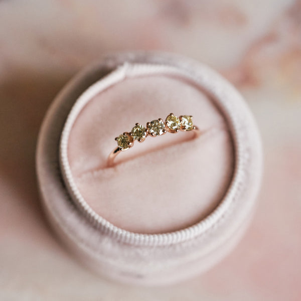 Ring met vijf diamanten
