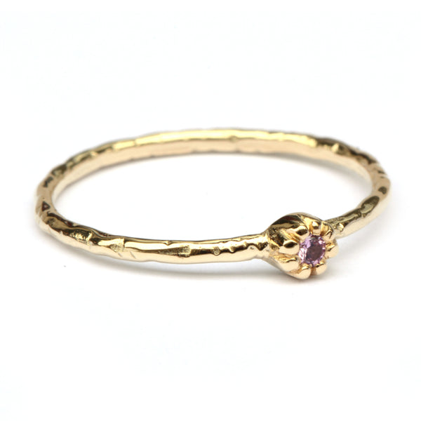 Naoki ring met roze saffier