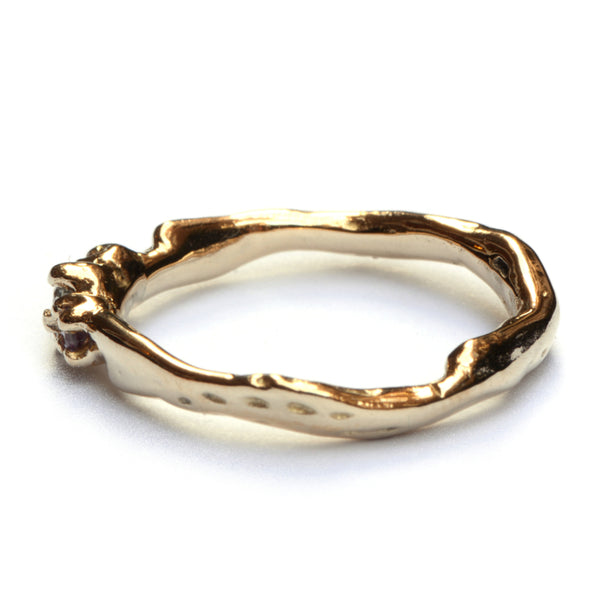 Umiko ring met diamant en roze saffieren