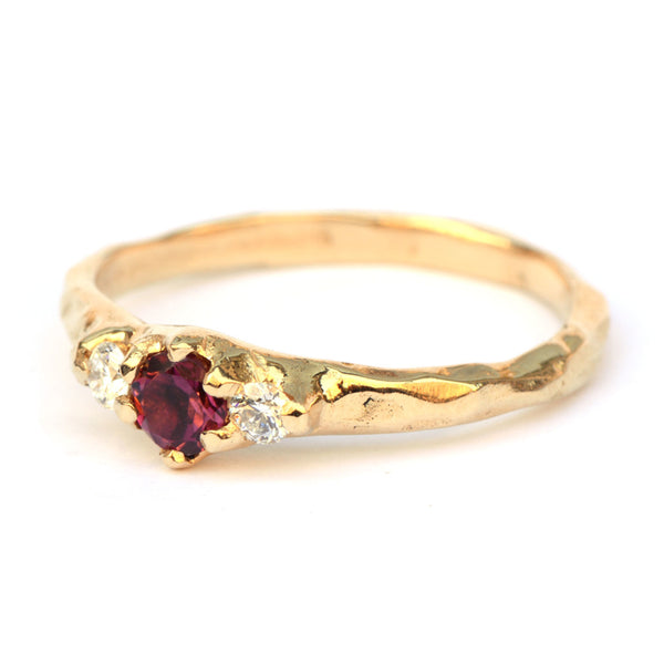 Warme ring met toermalijn en diamant