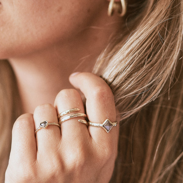 Ring met hartje van diamant