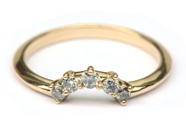 Stackring met salt & pepper diamantjes