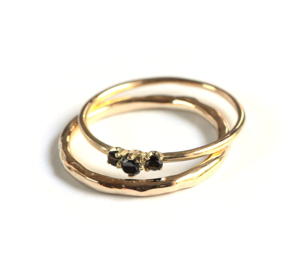 Ringenset met zwarte diamant