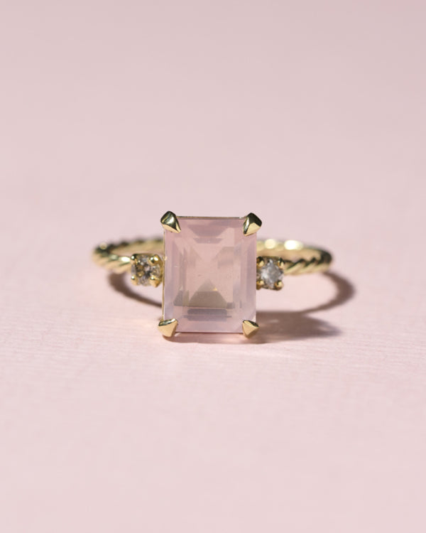 Ring met rozekwarts