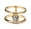 Dubbele ring met ronde salt & pepper diamant