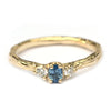 Twig ring met blauwe saffier en diamant