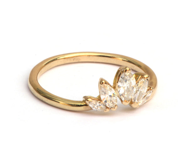 Ring met 5 marquise diamanten