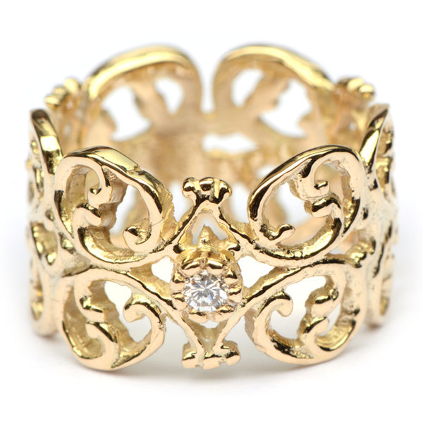 Kanten ring met diamant