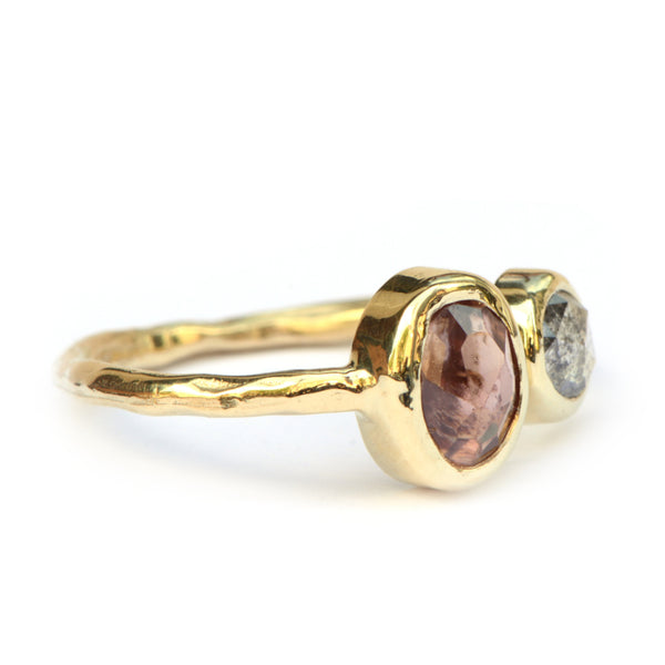 Ring met twee stenen